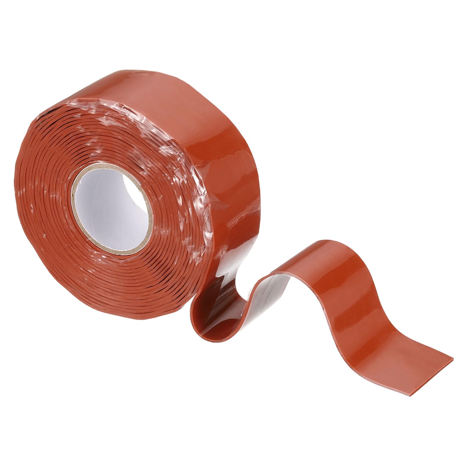 sourcing map Self Fusing Silicone Tape, 25mm x 3 Meter Waterproof Water Leak Sealing Tape for Plumbing Pipe Hose Repair Handles, Red (0.5mm Thick)
