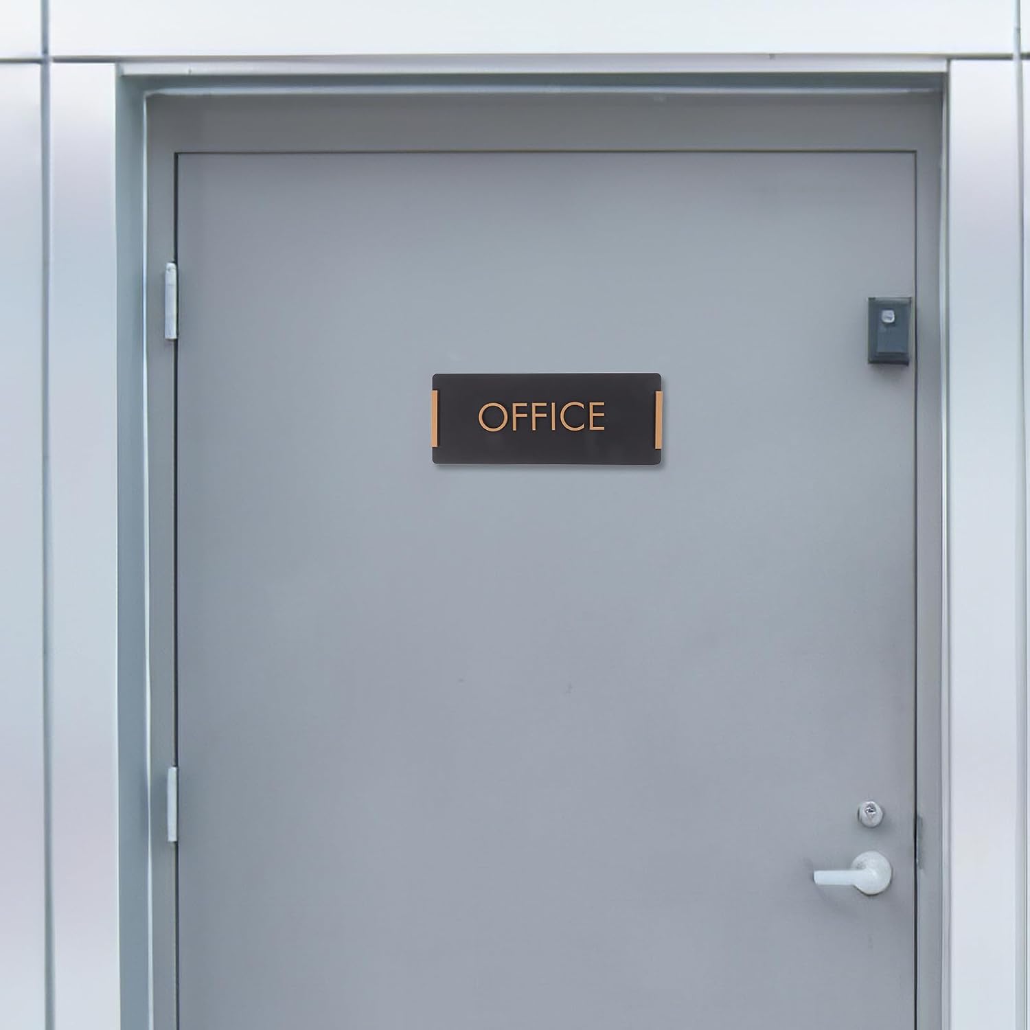Modern Acrylic Office Door Sign with Self-adhesive Backing, Black Wall-mounted Name Plate Enhances Navigation for Home and Business Use