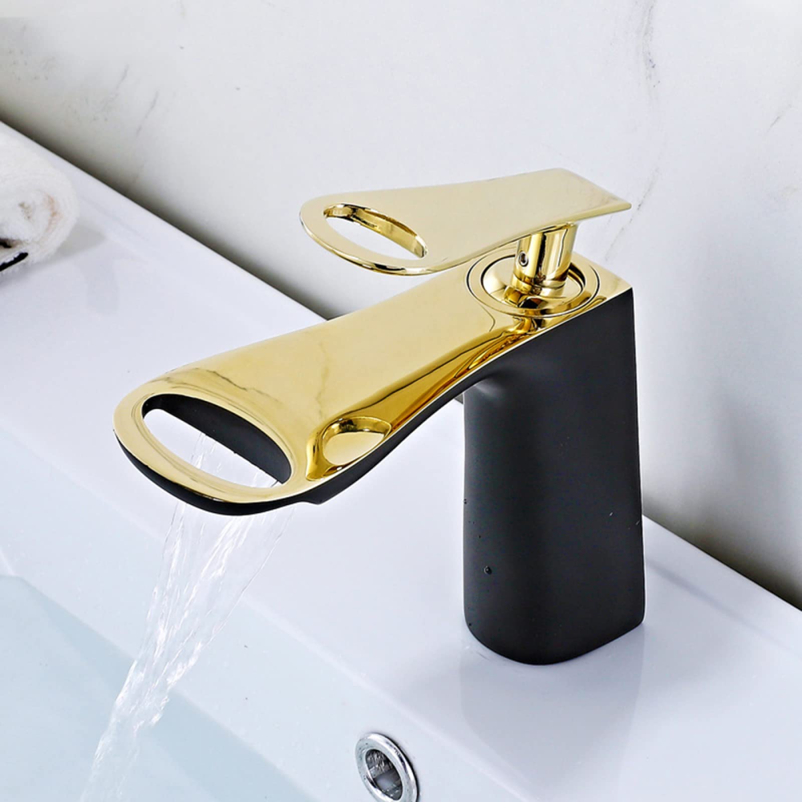Rubinetto Lavabo A Cascata Quadrato Cromato – Design Moderno In Acciaio Inox 304 Con Tubi Da 60 Cm Inclusi - 5