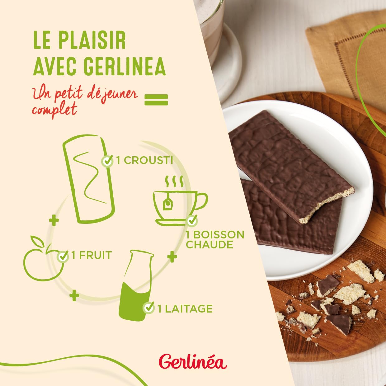 Gerlinéa - Crousti Chocolat - Gaufrette Croustillante pour un Encas Gourmand - Sans Gluten -102g (6 croustis de 17g) - 3