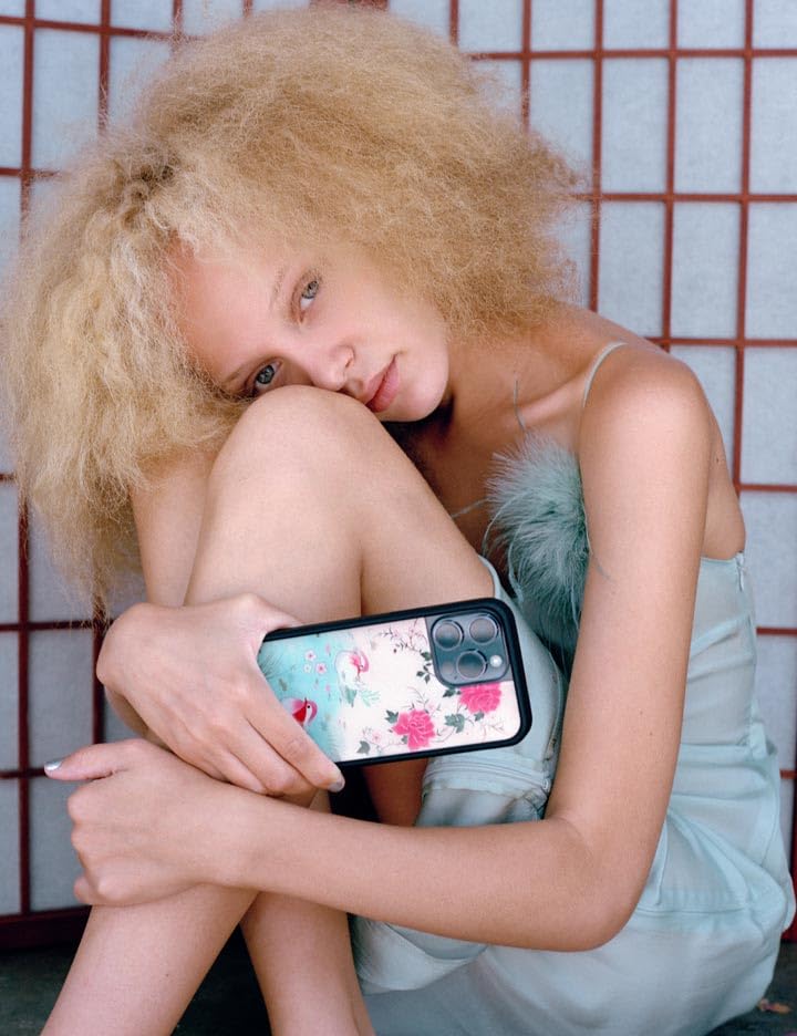 Image of Wildflower Cases - Compatible with iPhone 16 | Protective Black Bumper, 6.5ft Drop Test Certified, Women Owned Small Business | Floral Birds Pretty Aesthetic | Lovers Lagoon