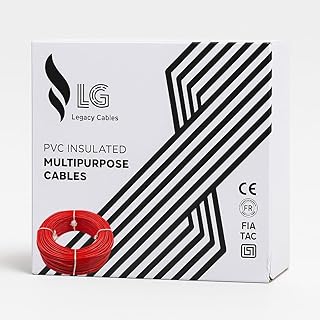 LG Legacy Cable 4 mm 90m FR PVC Insulated pure Copper Wire Single Core Multi-Strand House Wiring Cable (Red, 4mm)