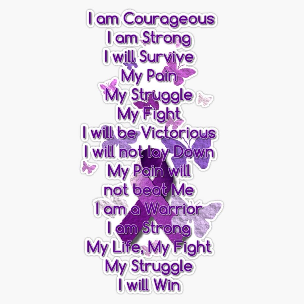 Magnet Purple Awareness Ribbon My Struggle Poem Magnetic Vinyl Sticker 5"
