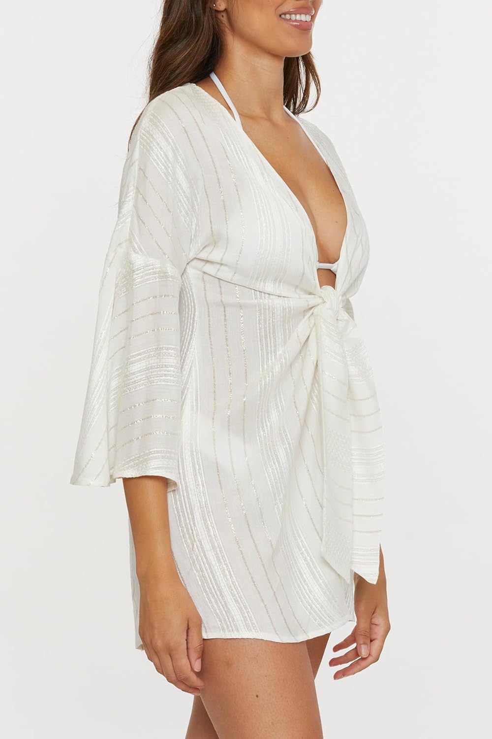 BECCA ラディアンス Vネック チュニック カジュアル ビーチ カバーアップ レディース