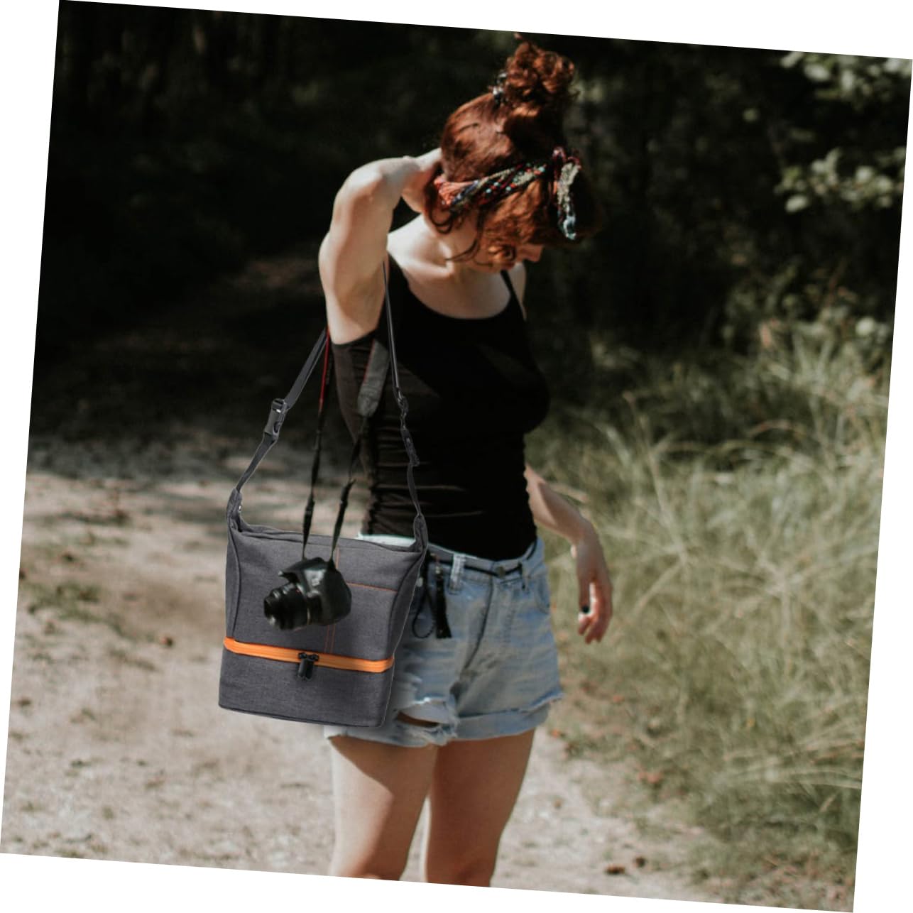 SHINEOFI Bolsa de Cámara Portátil y Prueba de con Compartimentos Separados para DSLR y Lentes para y Almacenamiento de Accesorios