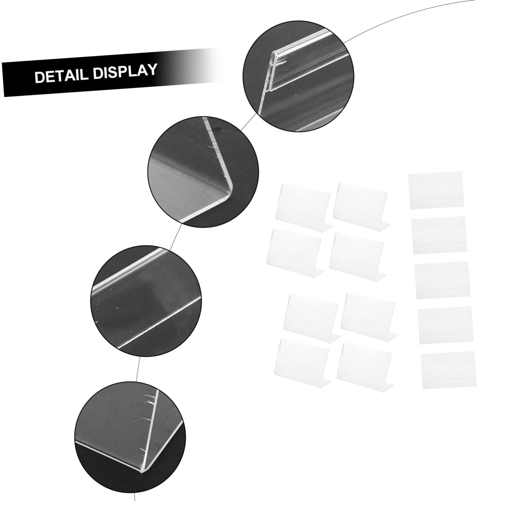 Uonlytech 10 Ensembles Porte-étiquette Support De En Magasin De Détail Présentoir Support Tableau Treteaux Table D'affichage De Signe Porte-affiche En Acrylique 20 Pièces * 10