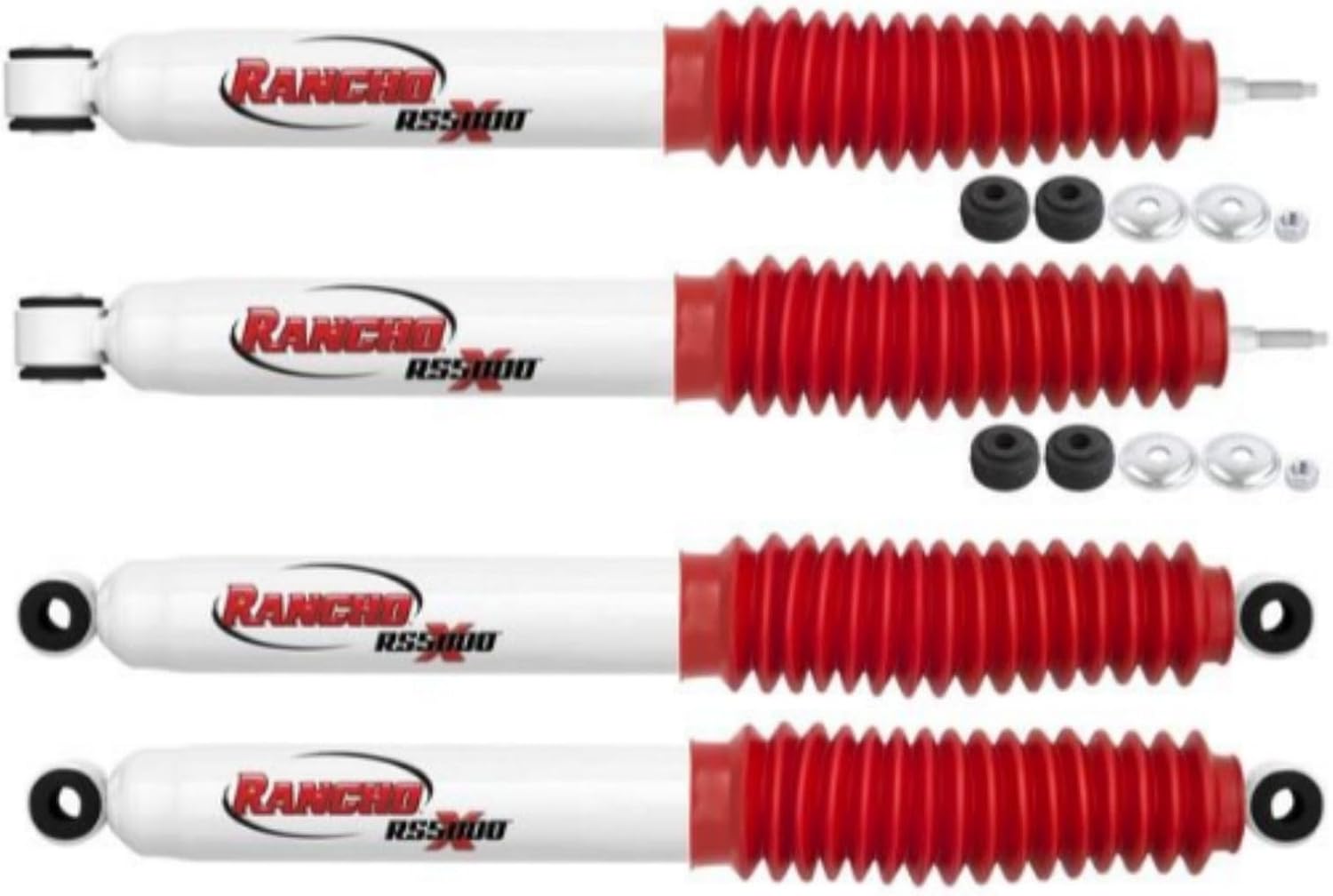RS5000X Series Set of Rear Shocks fits 1987 1995 Wrangler with 2.5" Lift - Reduces Fade, Improved Handling and Stability - Includes TrendsAuto Decal