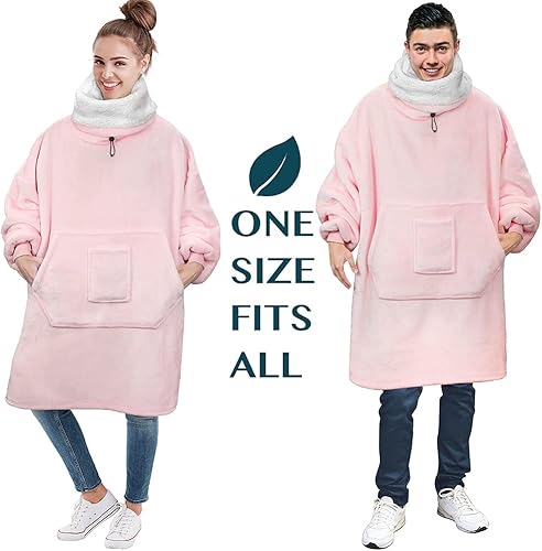 Miniatura 5 de PAVILIA Manta Sherpa con capucha para mujeres y hombres, sudadera con capucha de gran tamaño, manta con capucha para calentar el cuello, forro polar