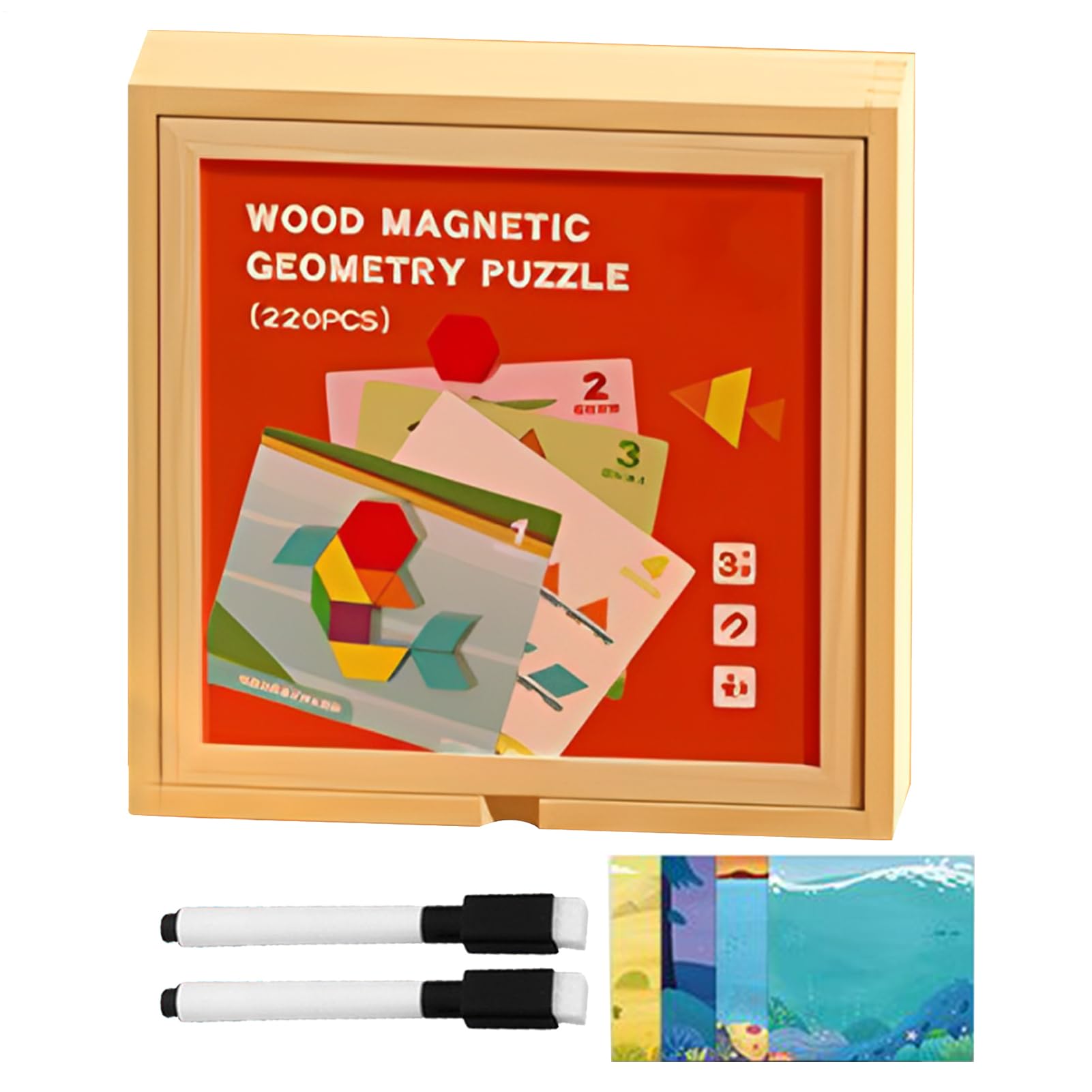 Bloques magnéticos de madera magnéticos educativos juguete de juego | Puzzles de formas en madera Adecuado Para Niños Y Niñas En Hogar Y Viajes