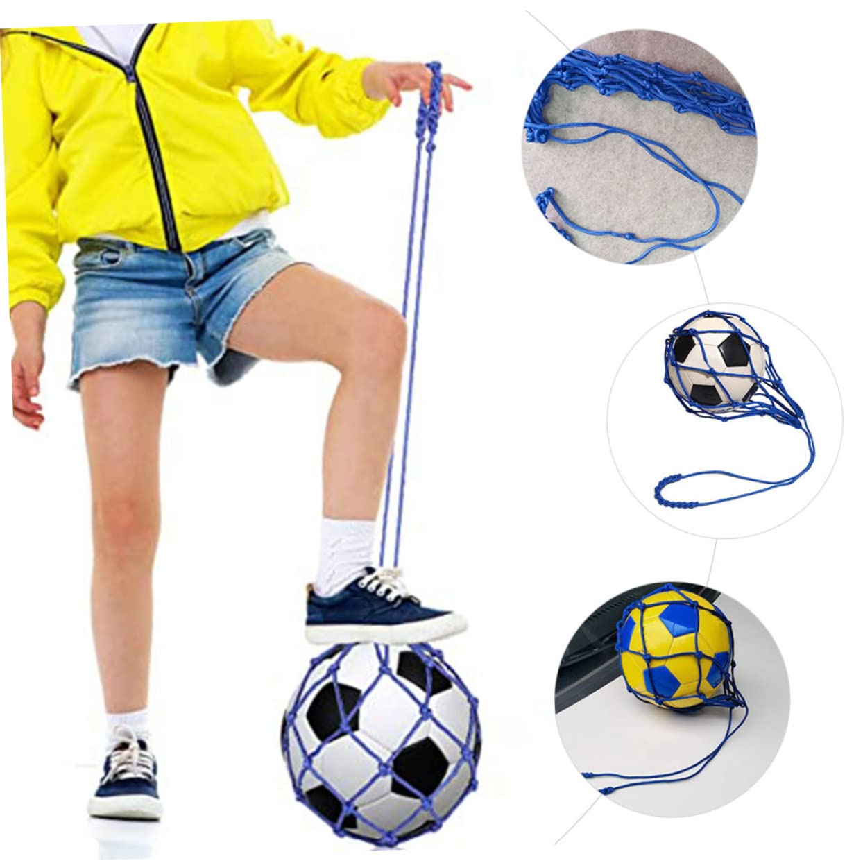 HANABASS Mesh Soccer Training Bag Portable Football Net Boys and Girls Soccer Practice Nylon Net