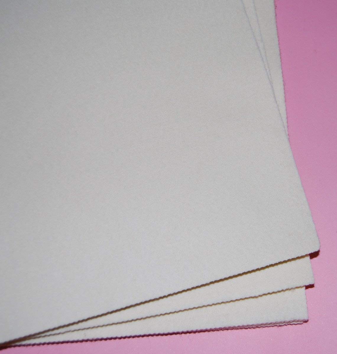 celloexpress Felt Sheets for Crafting and Soft Toy Making 100% Acrylic Craft Felt 6" Squares (Ivory, 5 Sheets)