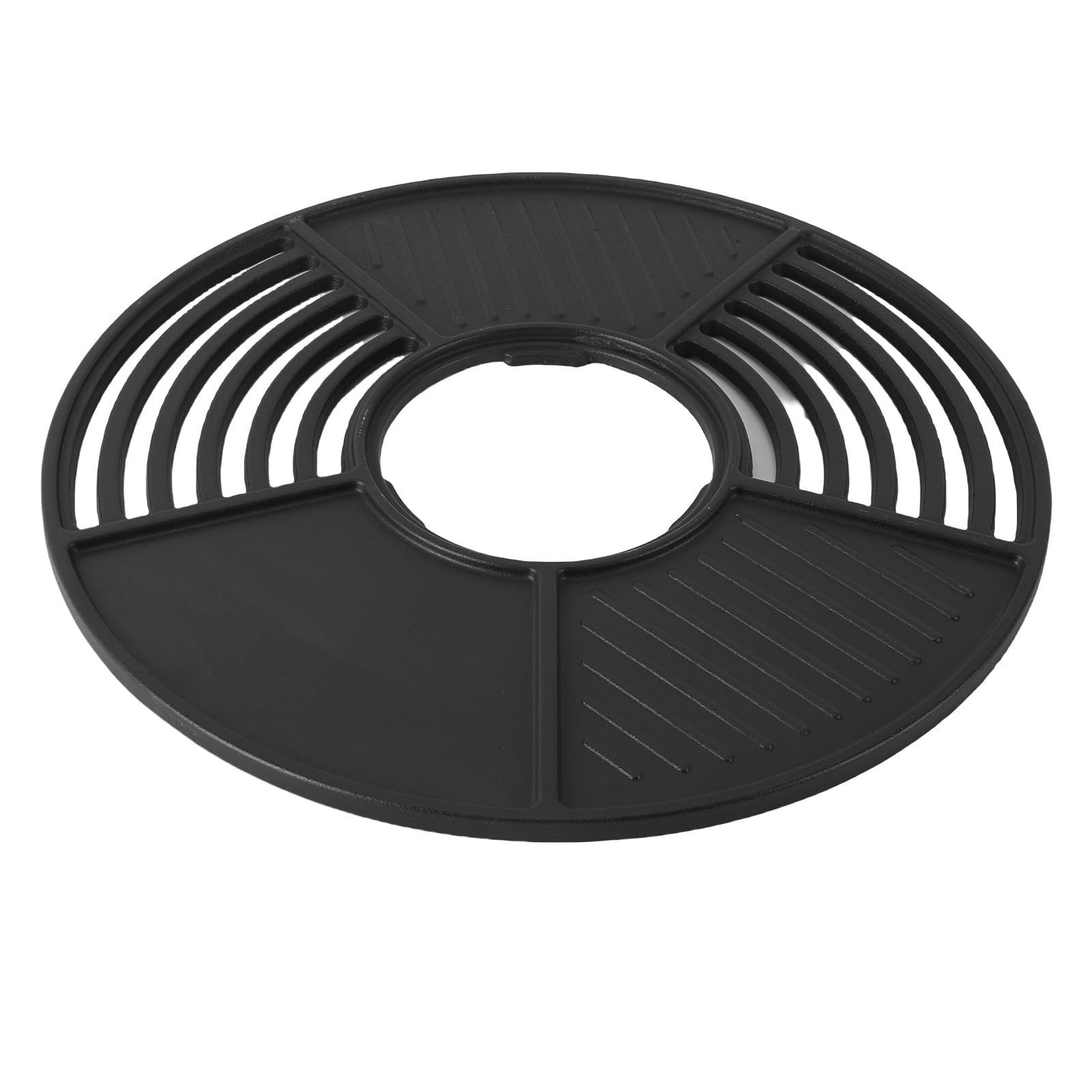 Pssopp Placa de Parrilla de Hierro Fundido, Revestimiento de Esmalte, Sartén Redonda de 42 Cm para Cocinar en Interiores y Exteriores, Estufa de Gas de Carbón