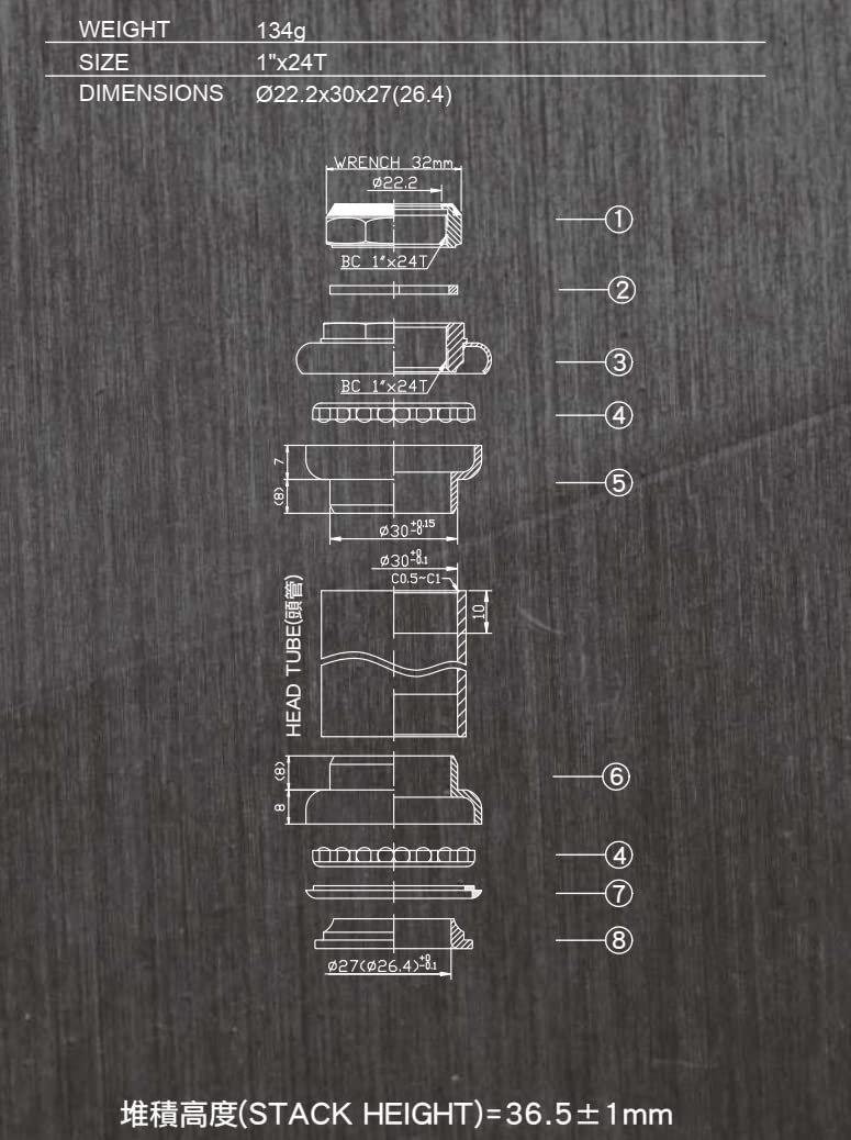 Amazon | Neco 22.2mm バイクヘッドセット1インチ 25.4mm スレッド
