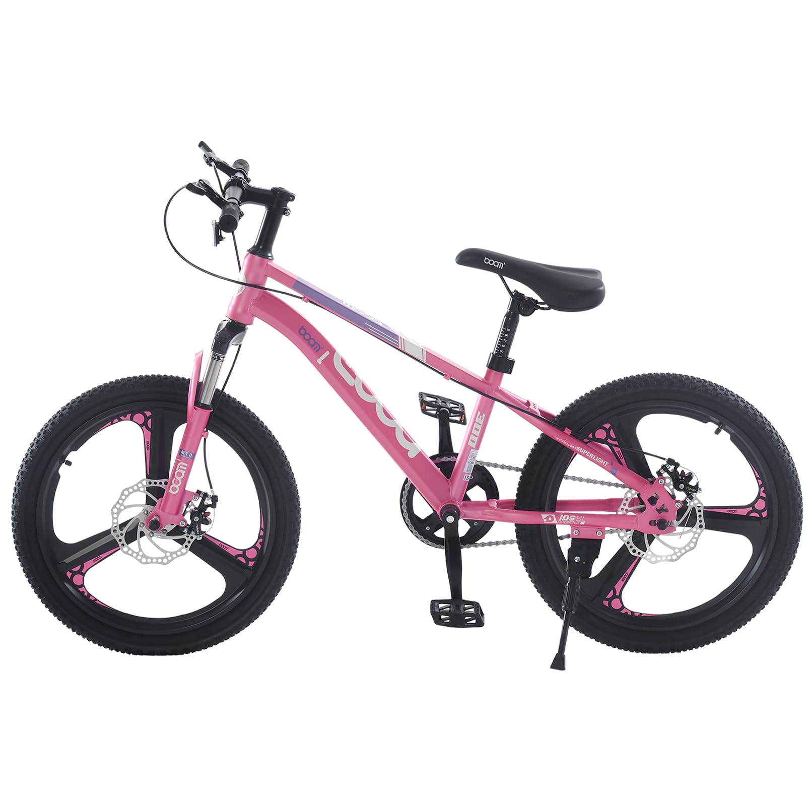 BSTSEL Kids Bike 18 20 Inch Youth Bike Shock Absorber Bike,12.25-Inch Frame,V-Brakes,Suitable for 9-14 Year Old Boys and Girls Mountain Bikes Pink Blue Bicycle (Pink, 18)