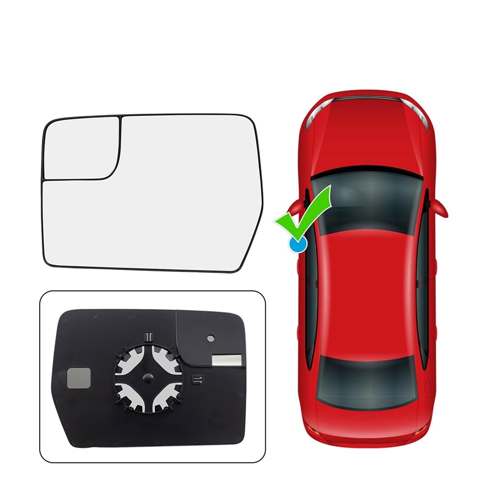 Specchietto Laterale Conducente F150 Vetro Specchietto Retrovisore Sinistro Riscaldato Per Ford F150 2011-2014 - Ricambio BL3Z-17K707-E, Convesso, Facile Installazione Specchietto Retrovisore Ford F150