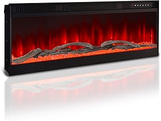 3D Elektrokamin für ganzjährig Gemütlichkeit | Sommer-Deko | 6 Flammenfarben per Fernbedienung 36IN，Nicht erhitzt