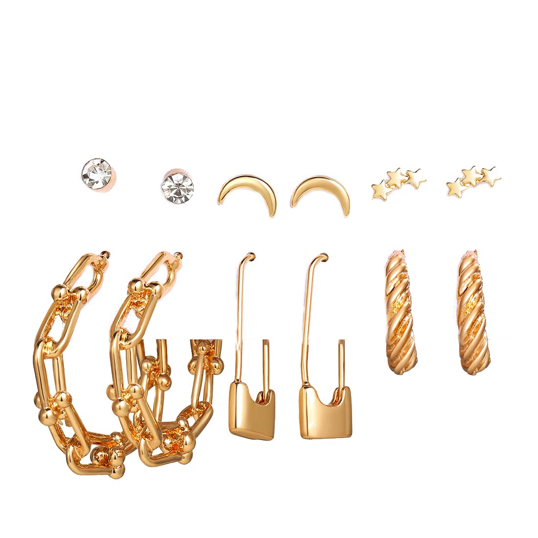 Jewels GalaxyGold Plated Hoops Earrings Combo For Women/Girls (JG-PC-ERGC-8654)