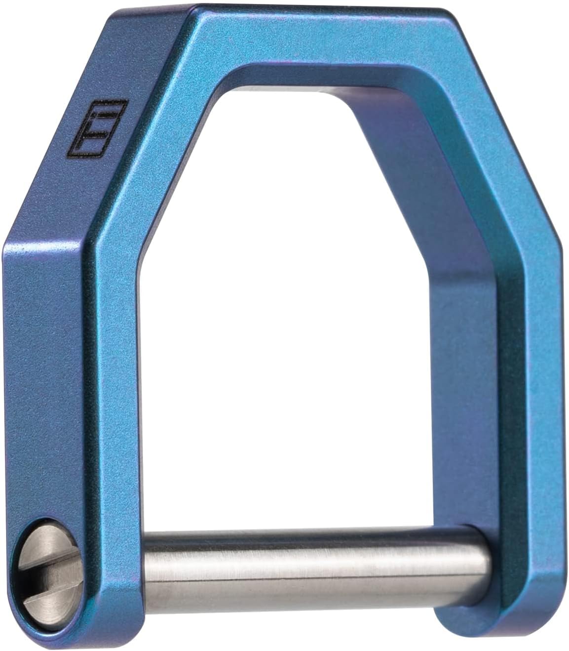 MecArmy CH2 Titanium D Ring Shackle, Secure Screw-Lock D-Shaped Keychain for Car Key Fobs & EDC Gear, Heavy-Duty Carabiner Alternative (Stonewashed, Small)