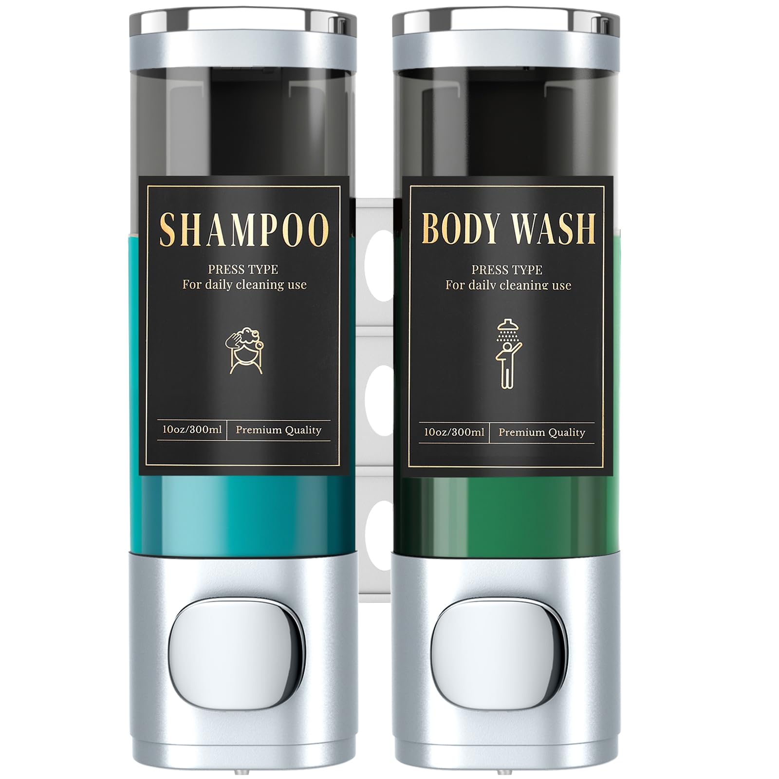 Luxspire Shampoo and Conditioner Dispenser, Shower Soap Dispenser 2-Chamber