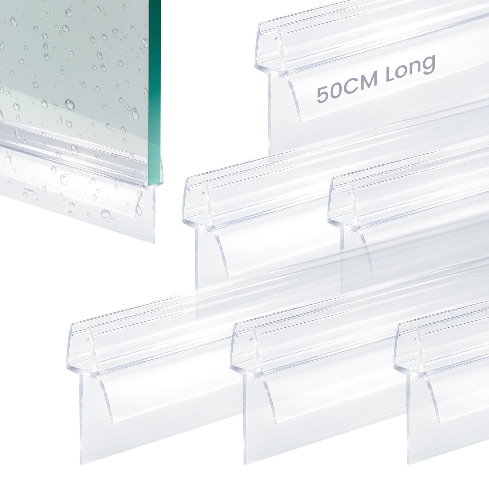 6 Pcs Shower Screen Seal Strip, for 4-6mm Glass, Covers Up to 20mm Gap