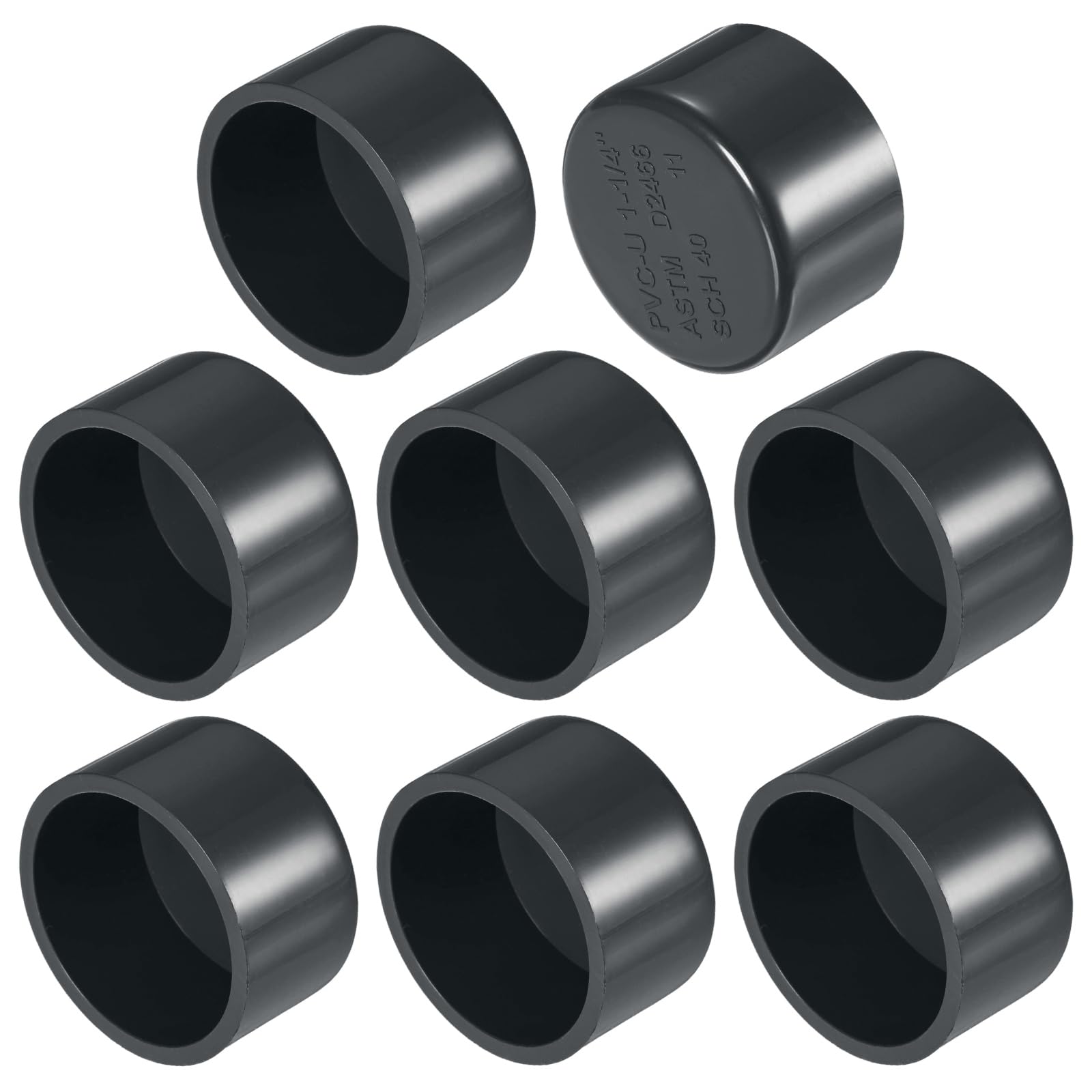 Embout de tuyau en PVC SCH40 gris haute résistance de 3,8 cm M METERXITY pack de 8