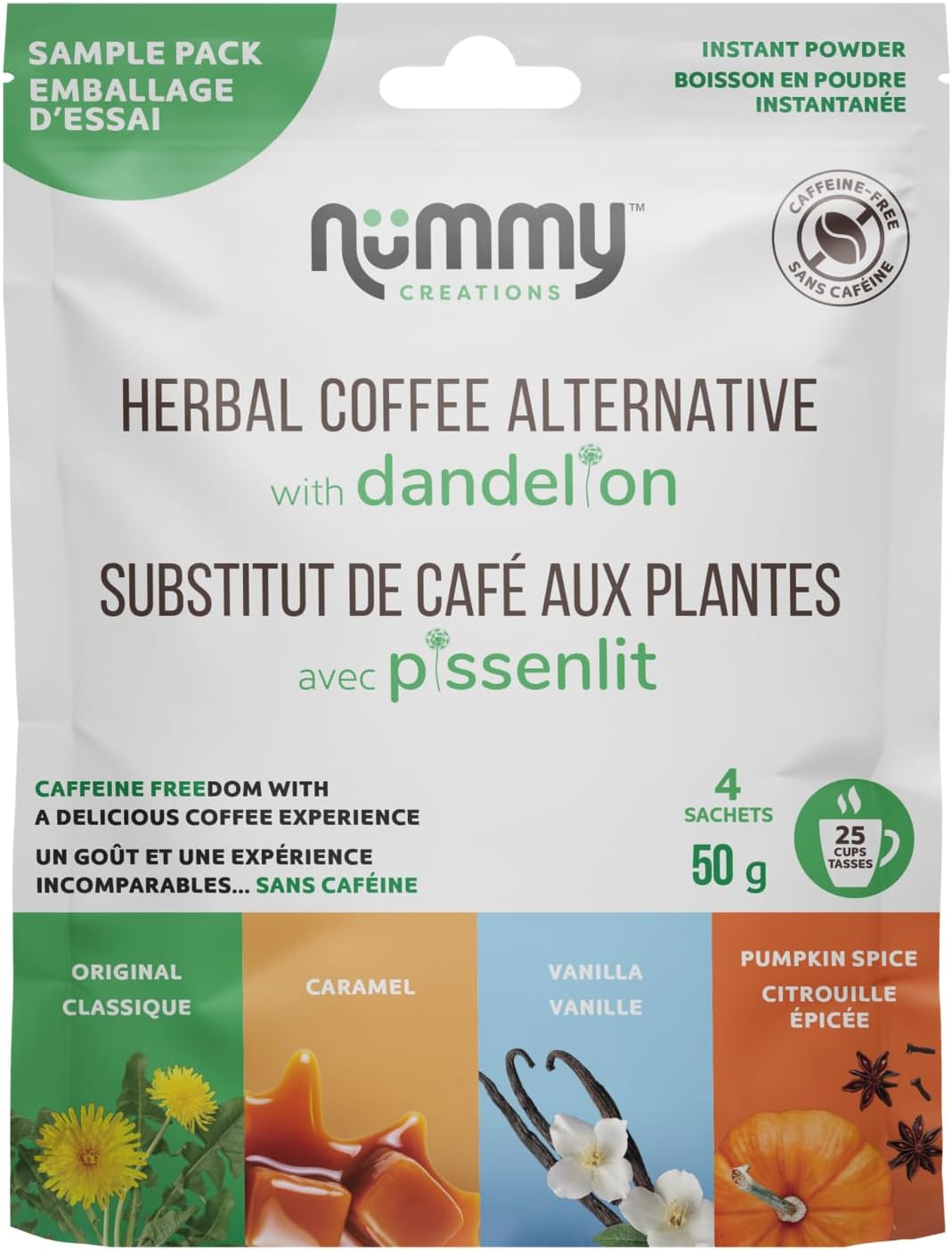 Nummy Creations Sample Pack Instant caffeinefree Coffee Alternative
