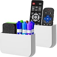 Vista 8 de Magnetic Remote Control Holder Wall Mount, 2 Pack TV Remote Holder Wall Mount, Magnetic Pen Holders for Refrigerator, Whiteboard Marker, Locker Negro