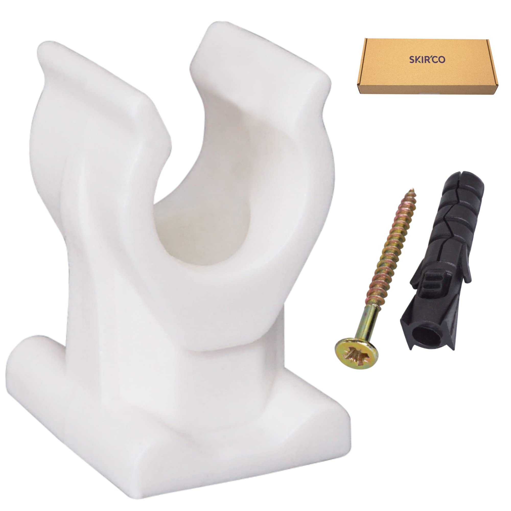 SKIR'CO (20 pcs) Pipe Clips, Plastic Clamps for 10 mm Pipes, U Type Pipe Clamp, Hose Hangers, Tubing White Clips - Image 2