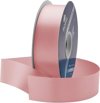 Royal Imports Poly Satin Waterproof Ribbon 1 3/8" #9 for Floral & Craft Decoration, 100 Yard Roll, 300 FT Spool, Made in Italy, Light Pink