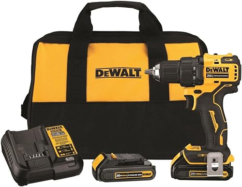DEWALT 20V MAX Taladro inalámbrico / Kit de conductor, compacto, 1/2 pulgada (DCD708C2)