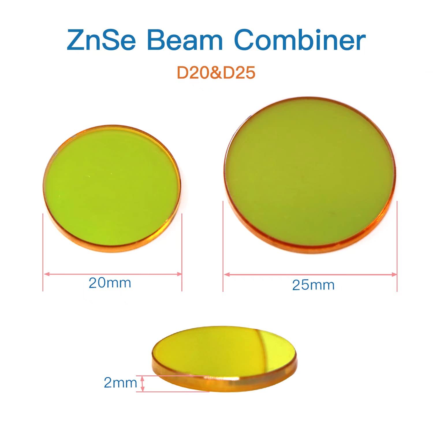 Beam Combiner Base mit First Mirror Mount Dia.25mm & 1Pcs Beam Combiner Dia.20mm & 1Pcs Red Pointer Dia.12mm für CO2 Laser Cutter Graviermaschine