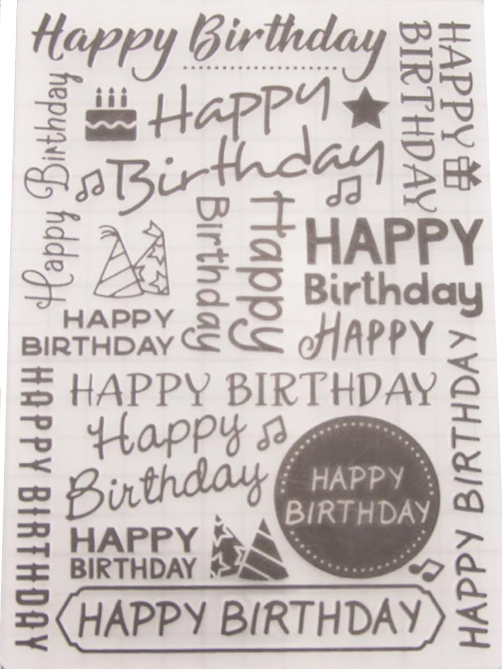 DIYology 3-D Textured Birthday Embossing Folders for Card Making, Happy Birthday Words Pattern Plastic Embossing Folder Template for Scrapbooking Paper Craft Album Stamps DIY Décor