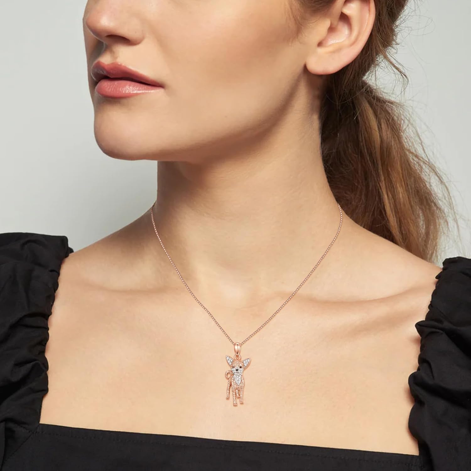 TANGPOET Dog Breed Pendant Necklace Genuine 925 Sterling Silver Cubic Zirconia Puppy Jewelry Birthday Christmas Graduation Gift for Dog Moms Lovers Owners - Image 5