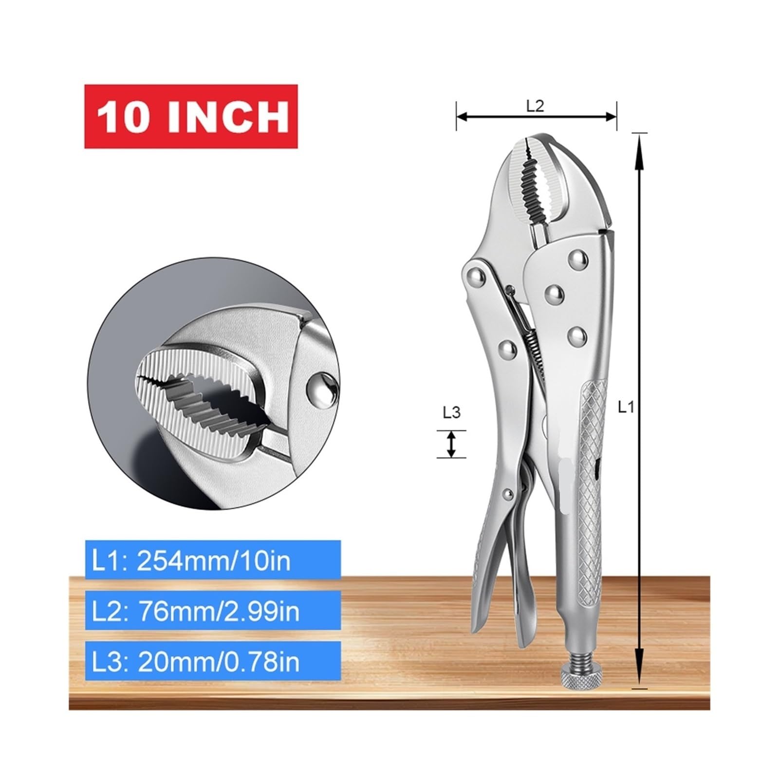 Alicates de bloqueo alta resistencia, abrazadera frontal Metal ajustable, presión multifuncional for reparaciones soldadura carpintería(10 inch)