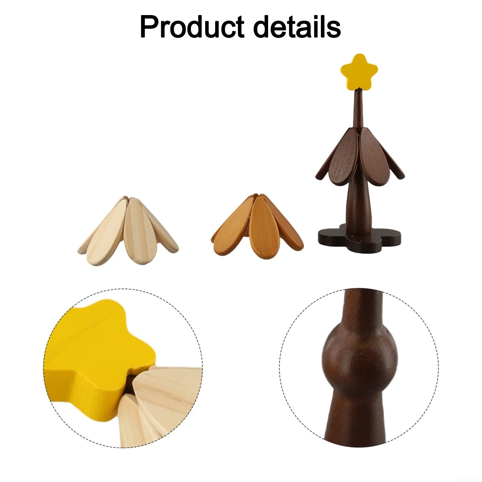 Dessous de verre en bois naturel pour plats chauds (jaune)