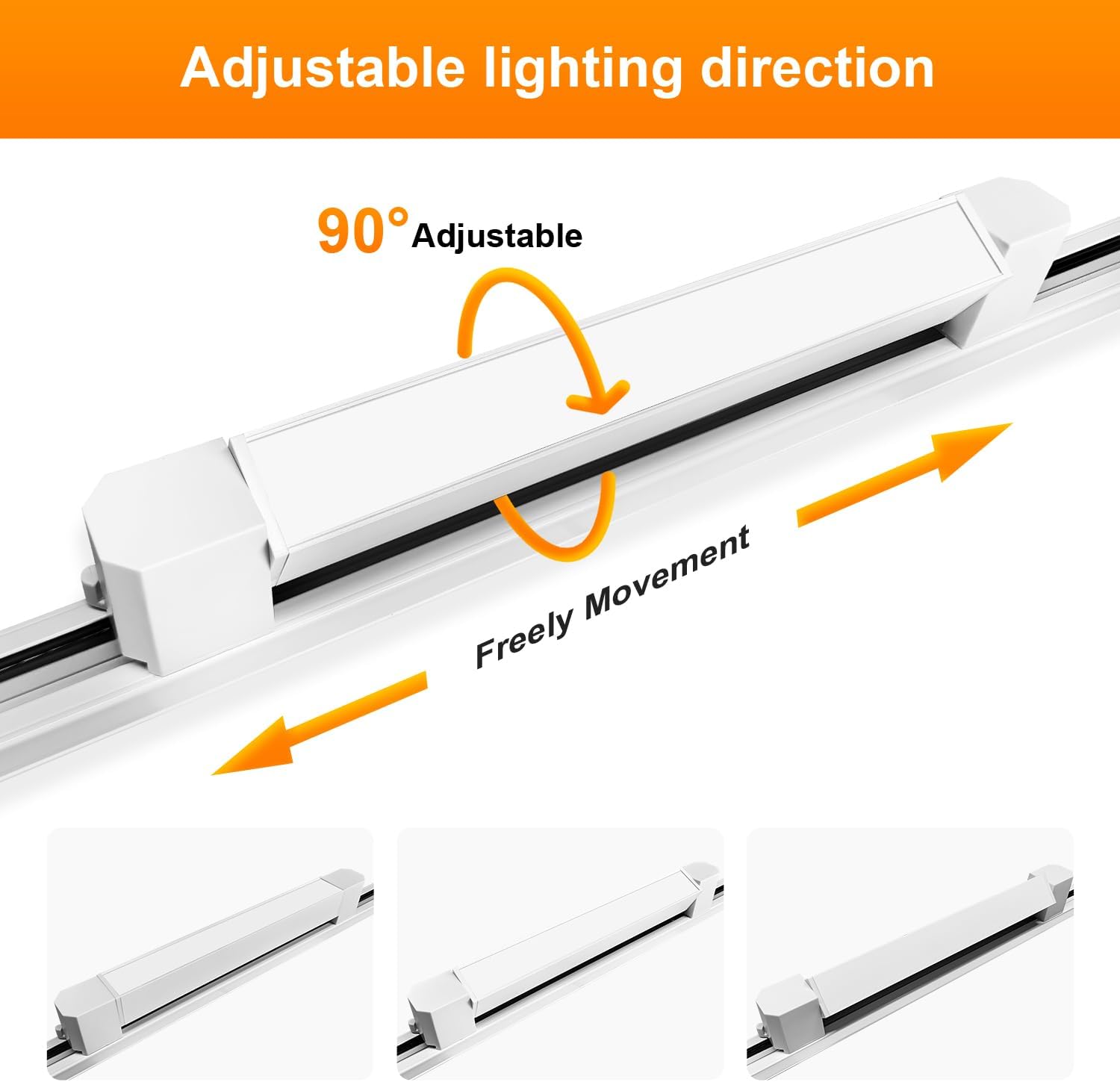 LED Track Lighting Heads H TypeTrack Light Heads Modern Ceiling Spotlight Fixtures for Office Accent Art Shop, 3-Color 3000K 4000K 6000K, Flicker Free 104° CRI 80+ Matte White Pack of 2