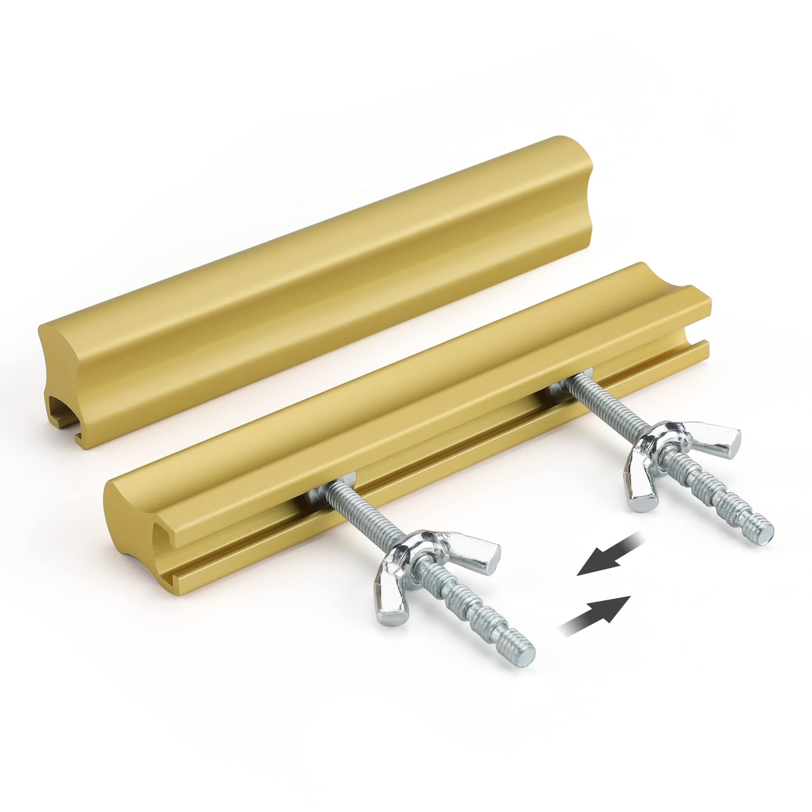 Peaha 10 Pack Adjustable Cabinet Drawer Pulls Overall Length 102mm(4inch) Brushed Brass Drawer Handles Dresser Hardware for Cupboard