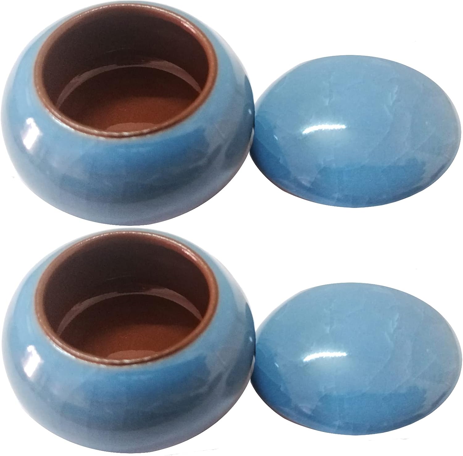 Fuongee Reptile Feeding Dish, Scorpion Feeding Dish, Gecko Feeding Dish, Fit for Nano Small Reptiles and Amphibians, 2 Pack (Pale Blue)