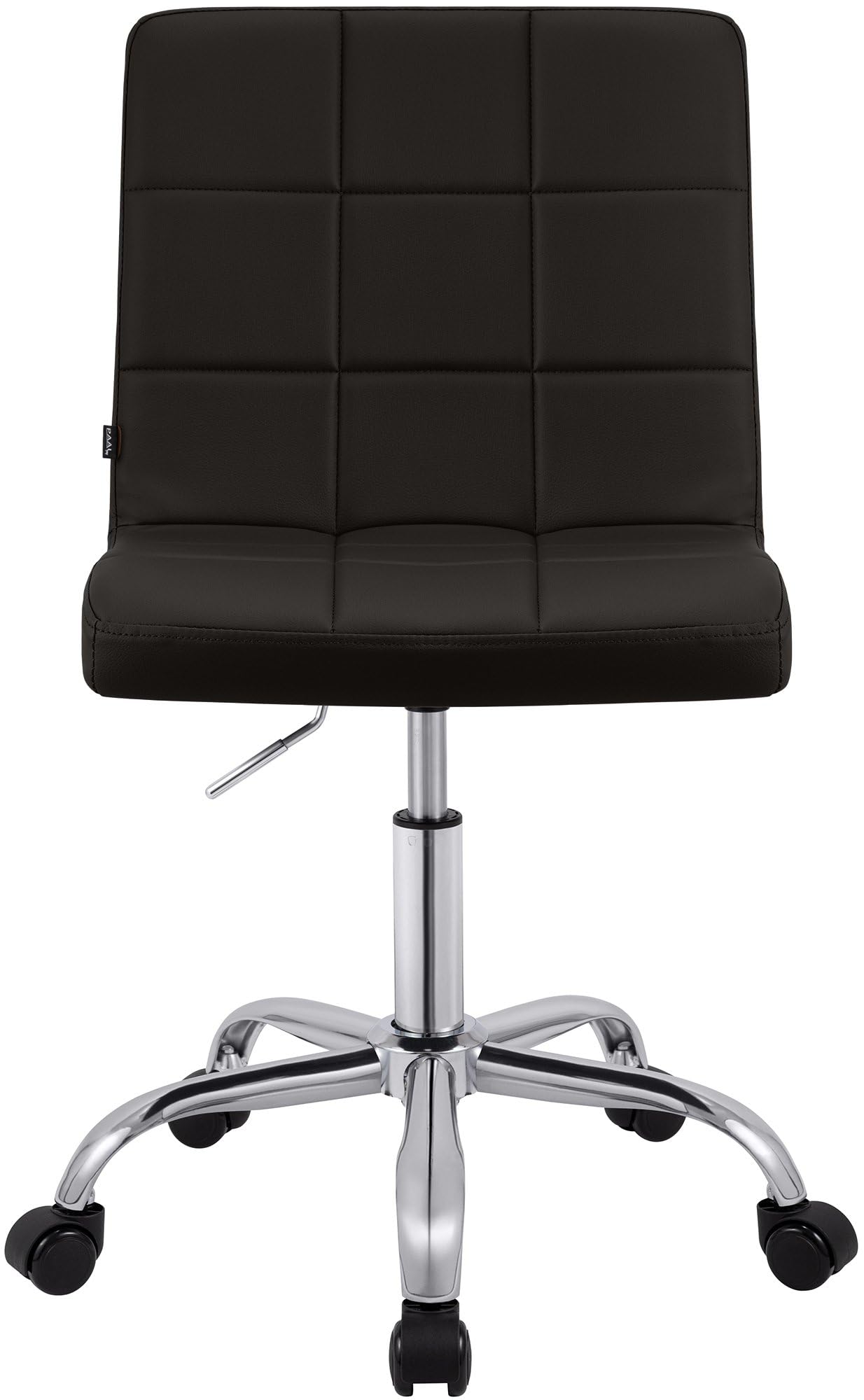 CLP Tabouret de Travail réglable en Hauteur avec Dossier et roulettes Darfield, Chaise Ergonomique pivotante 360°, supportant jusqu'à 150 kg, Couleur:Marron, Matériel:Similicuir