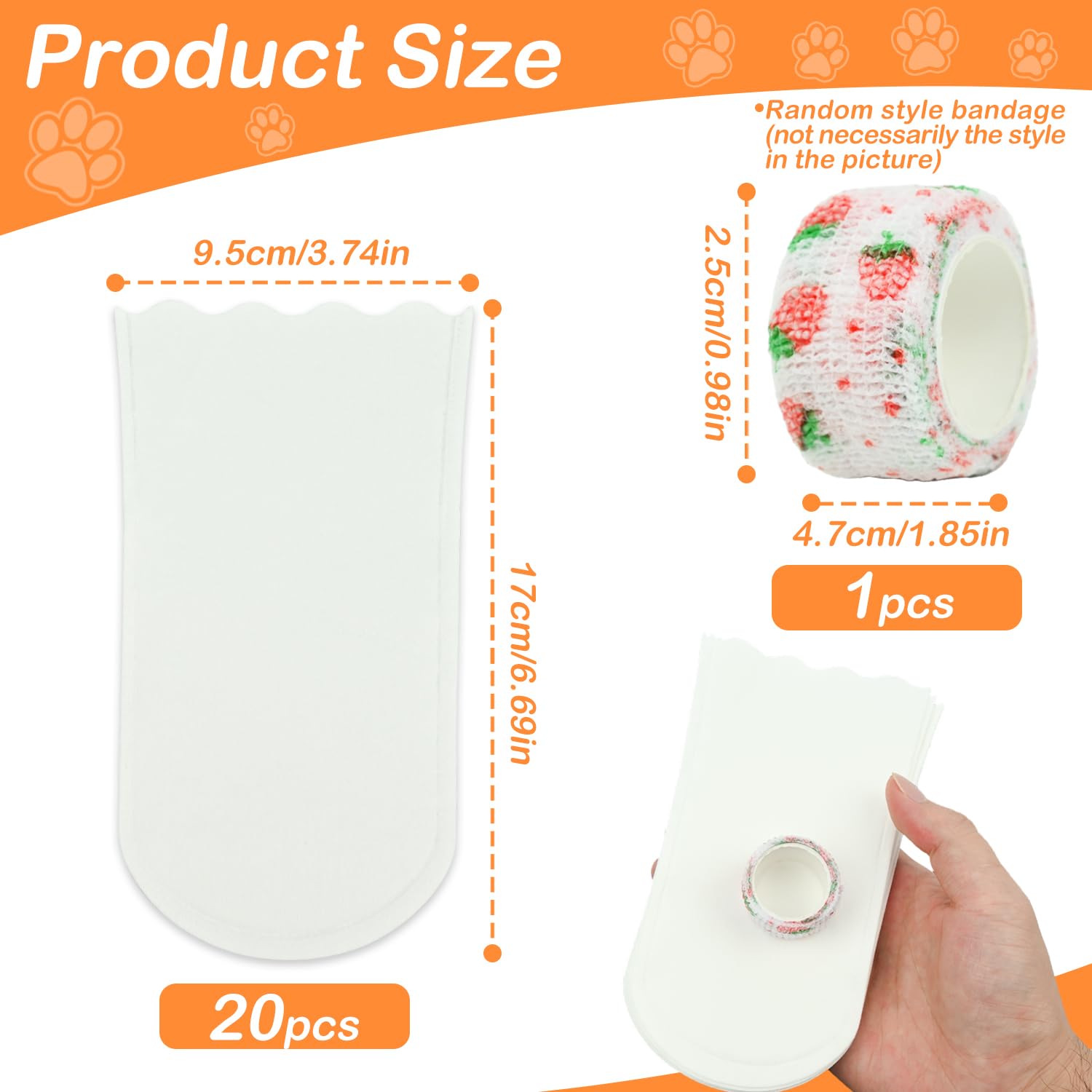 Lot de 20 Bottes jetables pour Chien, Bandages pour Pattes de Chien Bottes pour Pattes blessées, imperméables, avec Bandage Auto-adhésif, pour promenades en intérieur et en extérieur (L (17-30 kg))