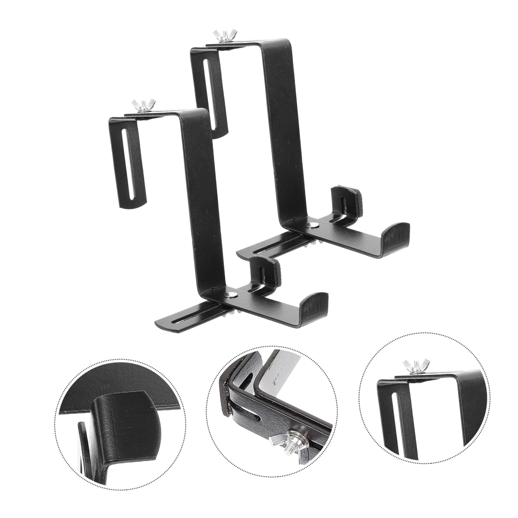 Verstellbarer Blumenkastenhalter 2 Stück aus Metall Schwarzer 20cm Hängehalter für Balkon Fensterbank für Draußen