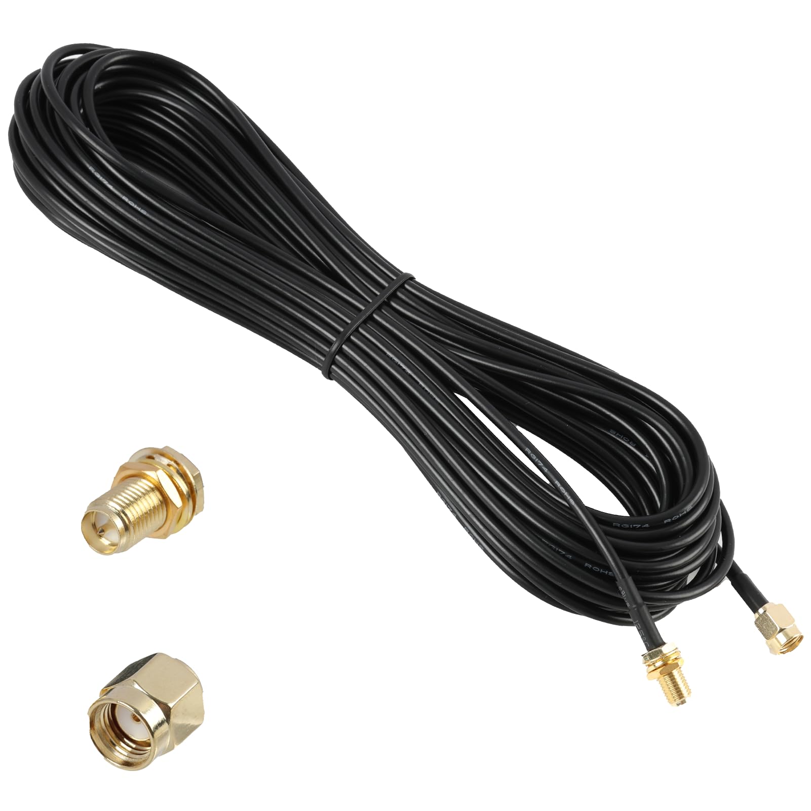 Przedłużacz anteny Wi-Fi, 10 m, RG174, kabel koncentryczny SMA wtyczka na gniazdo 50 omów, kabel przedłużający antenę rg174, niska amortyzacja, wysoka odporność na temperaturę, do routera