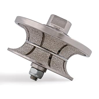 V30 Full Bullnose Diamond Coarse Profiler Wheel Half Bullnose Vacuum Brazed Wheel with 5/8-11 Thread for Stone Granite Marble Concrete Quartz Counter top Edge Floor Tile Edge Repair refinsihing V30