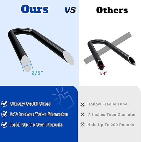 Miniatura 6 de Tengchang barras de metal sólido con acabado horneado estilo horquilla para utilizar como patas de mesa, banco, silla, etc, color negro de 8" 12"