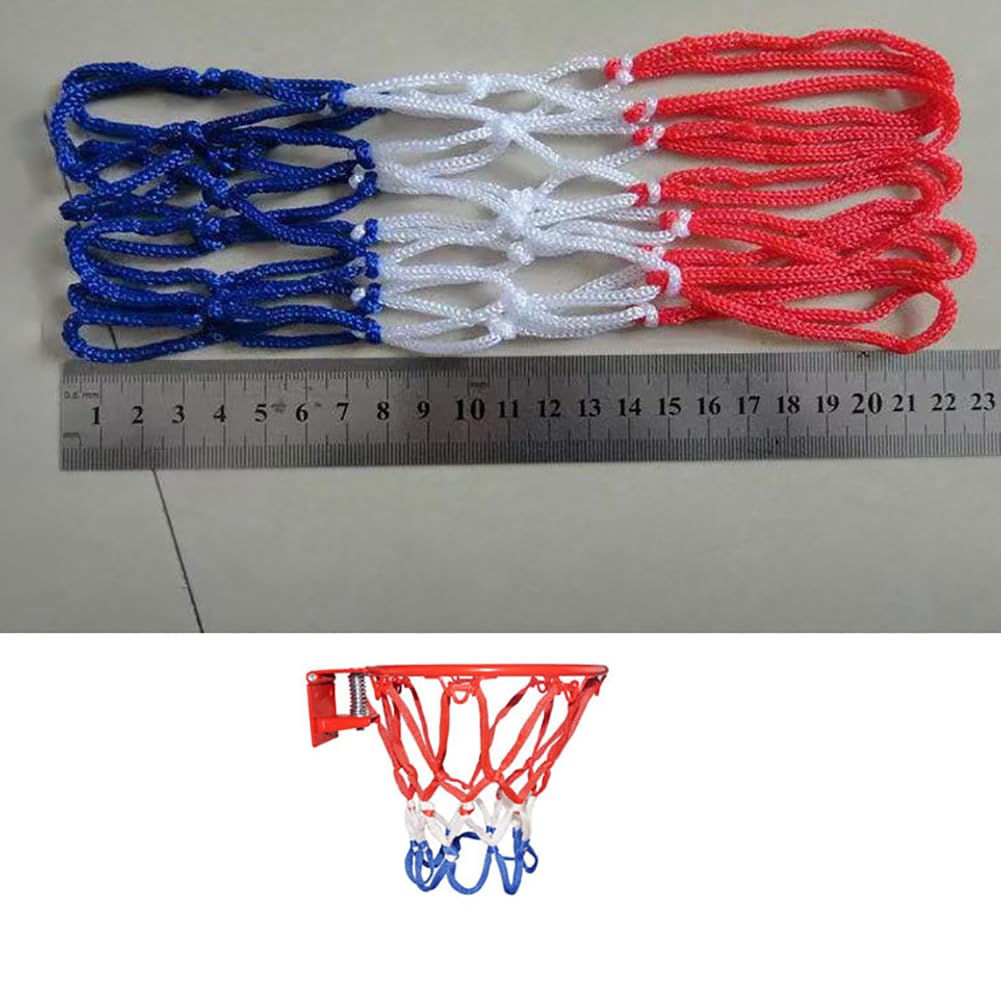 Lot de 2 mini filets de basket-ball de rechange en nylon à 8 boucles pour enfants