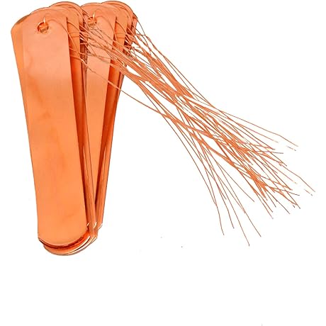 Bosmere Permanent 4-Inch Long Copper Tags with Copper Ties (20-Pack)