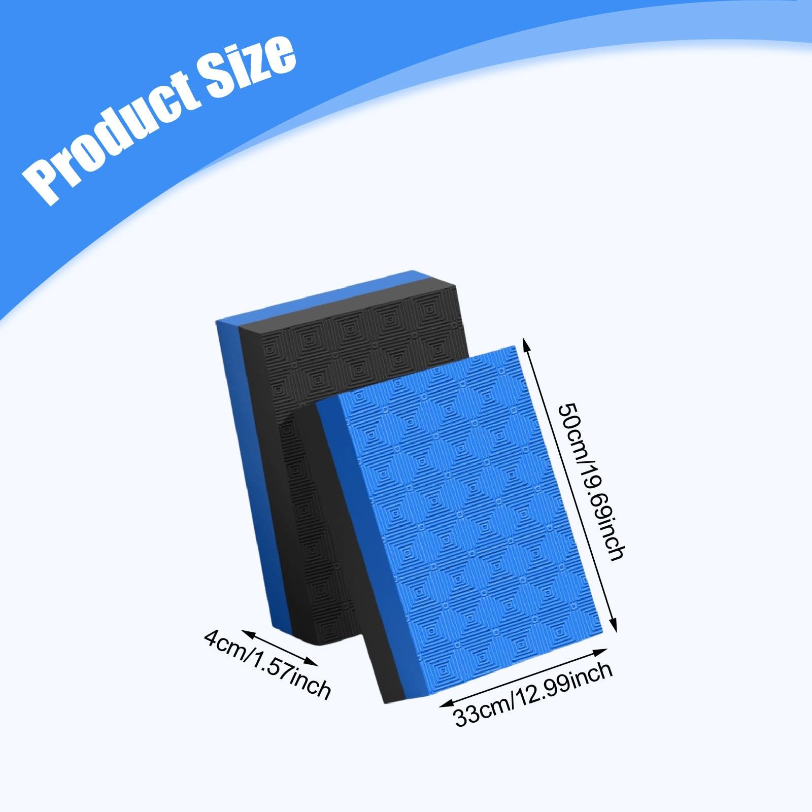 2 Pezzi di Cuscinetti Antiurto per Sollevamento Pesi, Cuscini Antiurto Antiscivolo per stacchi da Terra, tappetini silenziosi, Protezione del, Nero Blu 50x33x4cm