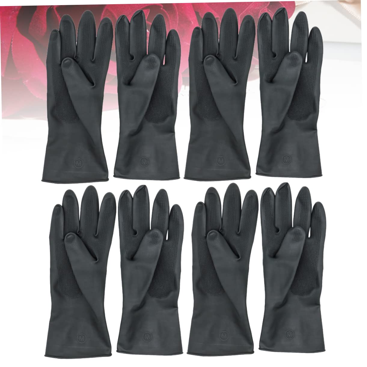 Solustre - 4 pares de guantes de teñido para el pelo, color negro, para peluquería, jardinería, talla S