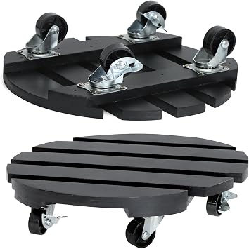 Wheeled Plant Stand Solid Plant Caddy 220lb Heavy Duty Wheeled Plant Caddy Plant Dolly Indoor Heavy Potted Planter Stand Black, Round