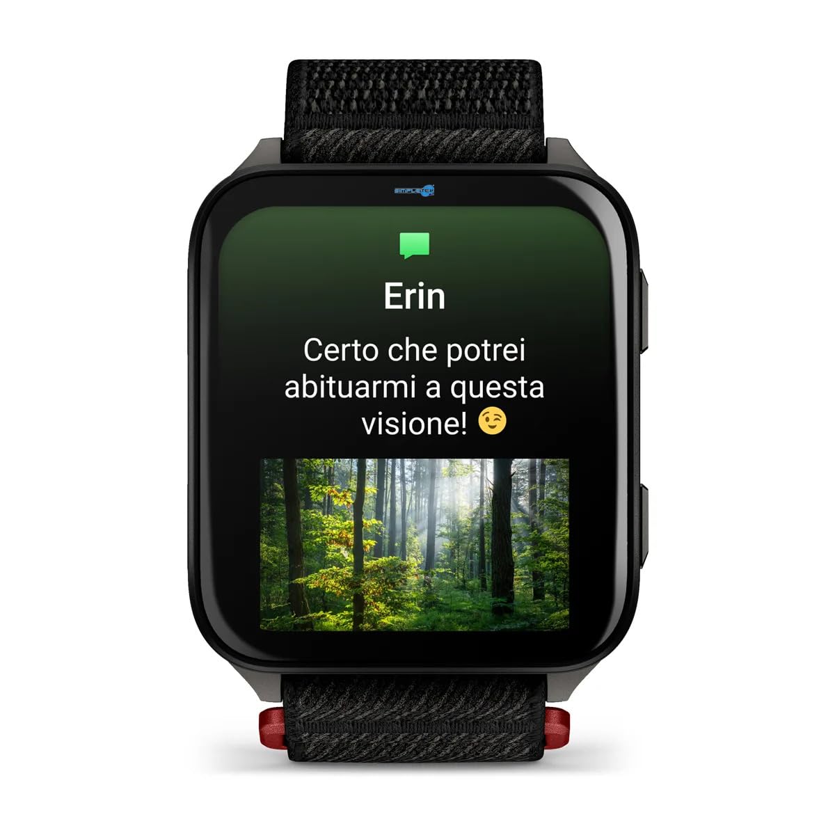 SIMPLETEK - Montre connectée avec écran AMOLED 2", verre saphir noir